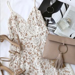 White Lace Midi Dress